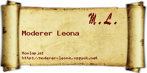 Moderer Leona névjegykártya